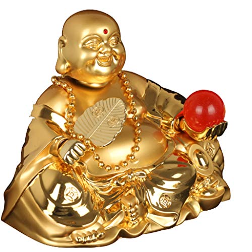 Liutao Escultura de Buda Estatua Decoración de aleación de Zinc de Oro Maitreya Buda de Risa de Perfume de Coches Decoración Muebles for el hogar