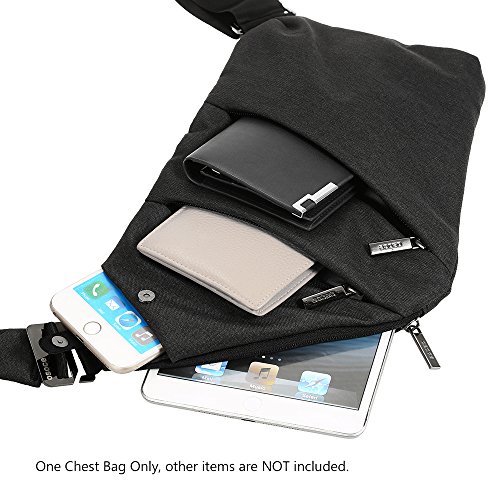 Lixada Mochila Sling Ligero Al Aire Libre Deporte Anti Robo Bandolera Bolsa para Hombres Mujeres (Negro)