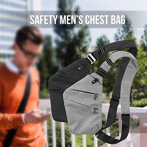 Lixada Mochila Sling Ligero Al Aire Libre Deporte Anti Robo Bandolera Bolsa para Hombres Mujeres (Negro)