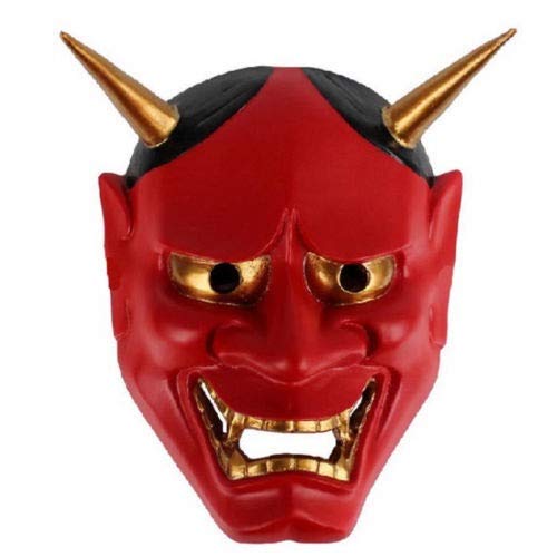 LIZHIOO Máscara Vintage japonés Budista Malvado Oni NOH Hannya máscara de Disfraces de Halloween máscara de Terror (Color : White)