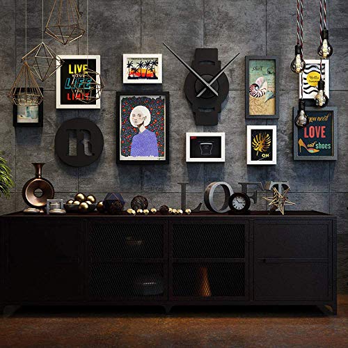 LJYY Juego de 9 Marcos de Fotos, Marcos de Fotos múltiples Juego de Marcos de Fotos para múltiples Fotos, Cinco de 15,2 x 20,3 cm, Dos de 22,7 x 27,7 cm, uno de 27,7 x 37,7 cm, uno de 17,7 x 32,7