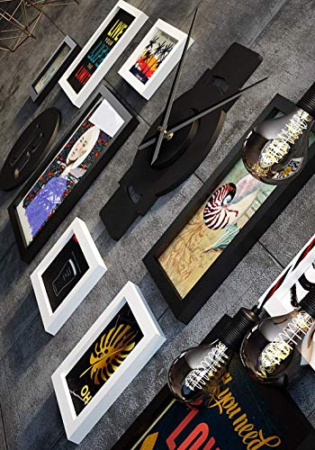 LJYY Juego de 9 Marcos de Fotos, Marcos de Fotos múltiples Juego de Marcos de Fotos para múltiples Fotos, Cinco de 15,2 x 20,3 cm, Dos de 22,7 x 27,7 cm, uno de 27,7 x 37,7 cm, uno de 17,7 x 32,7