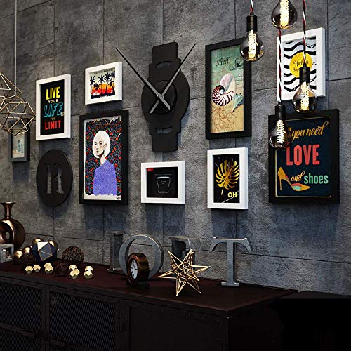 LJYY Juego de 9 Marcos de Fotos, Marcos de Fotos múltiples Juego de Marcos de Fotos para múltiples Fotos, Cinco de 15,2 x 20,3 cm, Dos de 22,7 x 27,7 cm, uno de 27,7 x 37,7 cm, uno de 17,7 x 32,7