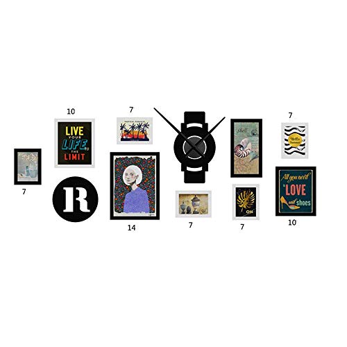 LJYY Juego de 9 Marcos de Fotos, Marcos de Fotos múltiples Juego de Marcos de Fotos para múltiples Fotos, Cinco de 15,2 x 20,3 cm, Dos de 22,7 x 27,7 cm, uno de 27,7 x 37,7 cm, uno de 17,7 x 32,7