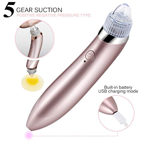 LKJCZ Espinilla eléctrico multifunción poro Facial Limpiador medidor Mejorar la Piel de los poros a Puntos Negros medidor de acné hogar Limpiador de poros,White