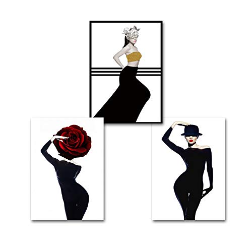 LKJHGU Modelo Salón de Belleza Maquillaje Impresión en Lienzo Pinturas Pop Arte de la Pared Imágenes Póster para habitación de niñas Regalo Decoración para el hogar 30 * 40cm