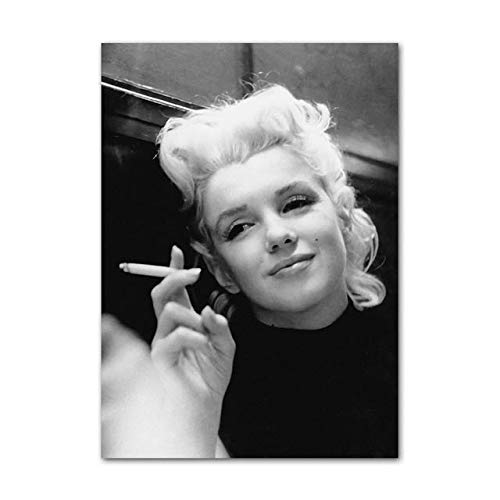 LKJHGU Retro Estrella de Cine de Hollywood Arte Lienzo Pintura impresión Modular Marilyn Monroe Audrey Hepburn Cartel nórdico decoración del hogar 38x50 cm