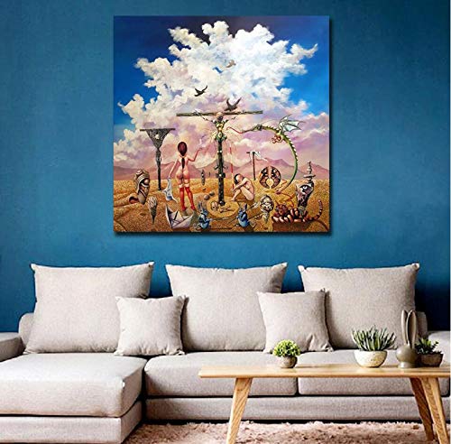 LKJHGU Sin Marco Moda Abstracto Creativo Personaje de Dibujos Animados Paraguas hogar decoración de la habitación de los niños Pintura de la Lona Arte Mural impresión de la Lona