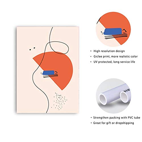 LKJHGU Sin Marco Pinturas Impresas en Lienzo geométricas abstractas Modernas Cartel Azul Res Cartel nórdico Pop Imágenes artísticas de Pared en Lienzo Sala de Estar Decoración del hogar 40 * 50 cm