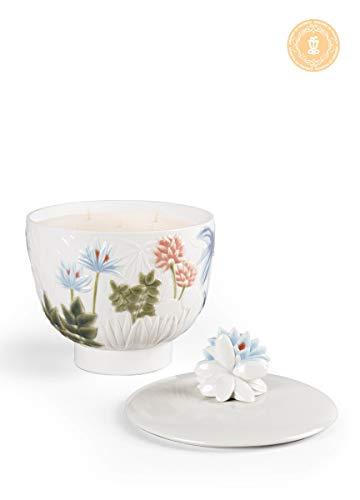 LLADRÓ Vela Paraíso. Grande. Aroma Jardines De Valencia. Vela de Porcelana.