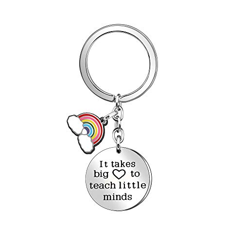 Llavero Coagurmes para profesor con texto en inglés "It Take Big Heart to Teachs Littles Minds"