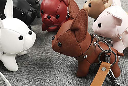 Llavero de bulldog Franzoesia para hombres y mujeres Cute Pu Dog llavero para parejas joyas para llaves de animales