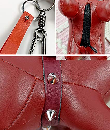 Llavero de bulldog Franzoesia para hombres y mujeres Cute Pu Dog llavero para parejas joyas para llaves de animales