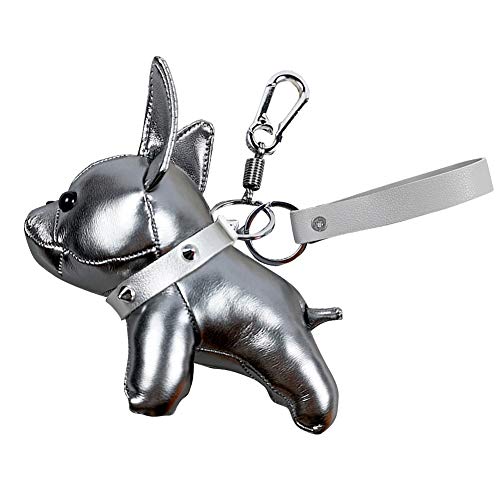 Llavero de bulldog Franzoesia para hombres y mujeres Cute Pu Dog llavero para parejas joyas para llaves de animales