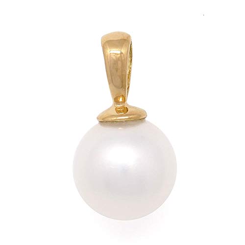 Lléa: colgante de perla cultivada de agua dulce redondo blanco. Oro 750 PEPEAU9136.