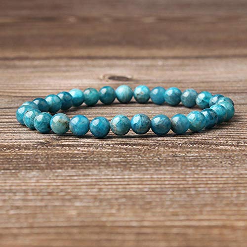 LLine Fashion Jewelry Blue Kyanite Stones Pulsera de Perlas Sueltas se Adapta a Glamour rmen y Mujeres Amuleto, Powder Opal, 12mm 16 Cuentas