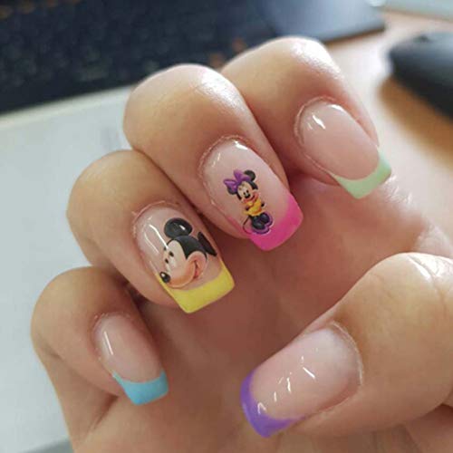 LLMTF 11PCS Nail Stickers Set Cartoon Princess Mickey Nail Art Pegatinas de Transferencia de Agua Marca de Agua DIY Nail Decals SuppliesEtiqueta de uñas