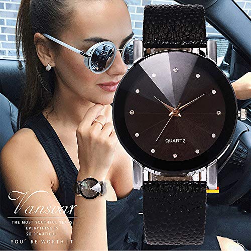 Lo más novedoso. Reloj de pulsera de cuarzo ultrafino para mujer, diseño clásico minimalista con correa de acero inoxidable, reloj de cuarzo analógico b Talla única