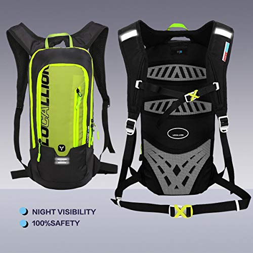 Local Lion 6L Mochilas de Hidratacion Ciclismo al Aire Libre de Unisex Multifuncional Impermeable de Poliester para Viaje Verde