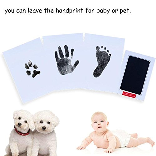 Locisne 3Pack bebé recién nacido Babyprints Safe Handprint o huella Clean-Touch negro almohadilla de tinta, total 6 usos para familia recuerdo Baby Shower Regalo y Regalo