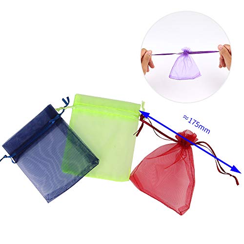 Locisne Paquete de 120 Bolsas de Organza, 20 Colores Bolsas Favor de La Boda Fiesta de Envoltura de Regalos Bolsas de Dulces Bolsas de Joyería Bolsas de Lazo, 7 * 9 cm + 10 * 12 cm