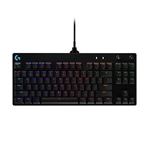 Logitech G Pro Teclado Gaming Mecánico, Diseño sin Teclado numérico, Cable Micro USB Desmontable, Teclas iluminadas con 16,8 Millones de Colores, RGB Lightsync, Negro