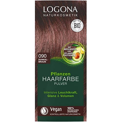 LOGONA 03015 coloración del cabello Marrón - Coloración del cabello (Marrón, dark brown, Cabello normal, Nutritiva, Mujeres, Aceite de aguacate)