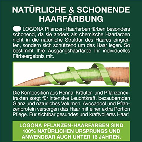 LOGONA Naturkosmetik Plantas Haarfarbe en polvo, 100 g