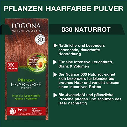 LOGONA Naturkosmetik Plantas Haarfarbe en polvo, 100 g