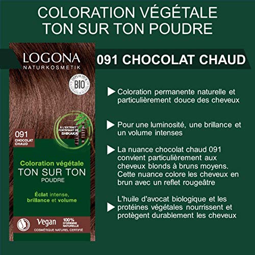 Logona TP-4017645042438_839-0135 Colorante Vegetal Castaño Chocolate 091, 100 gr, 1 Unidad