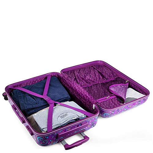 Lois - Juego de Maletas Infantil. Rígidas 4 Ruedas Trolley 55/67 Policarbonato Estampado. Cómodas y Ligeras. Pequeña 55x40x20 Ryanair. Diseño Juvenil. 130200, Color Morado