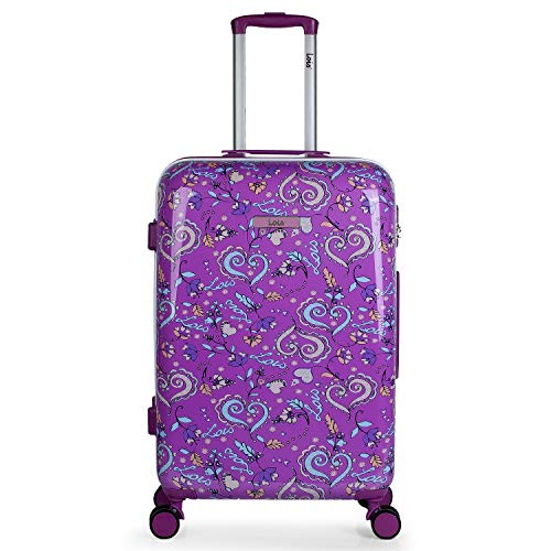 Lois - Juego de Maletas Infantil. Rígidas 4 Ruedas Trolley 55/67 Policarbonato Estampado. Cómodas y Ligeras. Pequeña 55x40x20 Ryanair. Diseño Juvenil. 130200, Color Morado