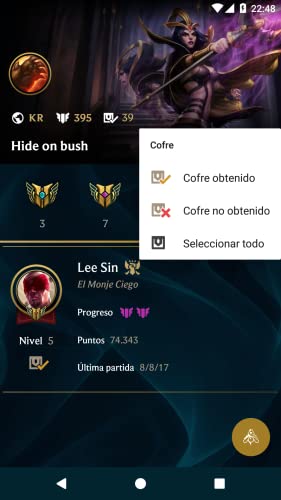 LoL Maestrías y Cofres