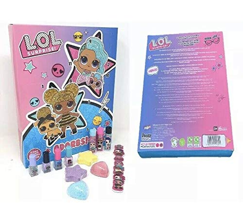 LOL Surprise Calendario de Adviento 12 días de Glamour - Maquillaje, Bomba de baño, Esmalte de uñas para niños