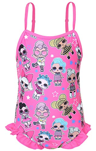 L.O.L. Surprise ! Traje De Baño Oficial para Chicas De Las Muñecas Muñecas Merbaby, Splash Queen, Diva,Queen Bee,Dollface, Cosmic Queen,Grunge Grrrl Y Funky Q.t. (9/10 años, All Over Print)