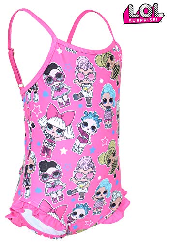 L.O.L. Surprise ! Traje De Baño Oficial para Chicas De Las Muñecas Muñecas Merbaby, Splash Queen, Diva,Queen Bee,Dollface, Cosmic Queen,Grunge Grrrl Y Funky Q.t. (9/10 años, All Over Print)