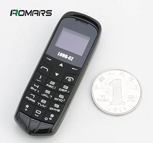LONG CZ J8 3 en 1 el teléfono desbloqueado más peque?o Auriculares Bluetooth 3 en 1 + marcador Bluetooth + 2G Mini teléfono desbloqueado Cambiador de voz Micro SIM 18g Negro