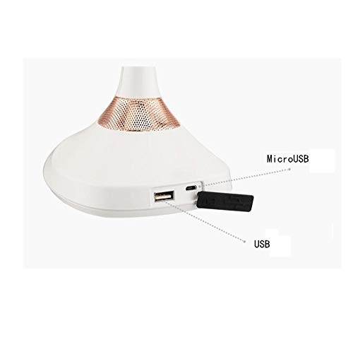 Long Espejo de Maquillaje led Giratorio Gratuito Espejo de tocador de Doble Cara Espejo de Mesa de Escritorio portátil Espejo multifunción de música Bluetooth