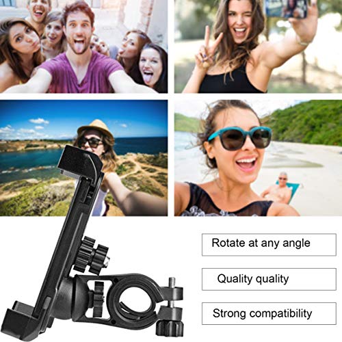 Longspeed Soporte para teléfono móvil Motocicleta Bicicleta Soporte para Manillar de Bicicleta Tipo de Clip Soporte de Montaje Ajustable Giratorio de 360 ​​Grados - Negro