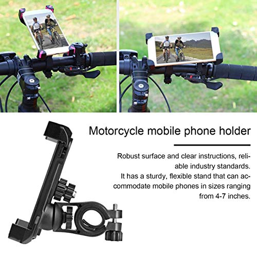 Longspeed Soporte para teléfono móvil Motocicleta Bicicleta Soporte para Manillar de Bicicleta Tipo de Clip Soporte de Montaje Ajustable Giratorio de 360 ​​Grados - Negro