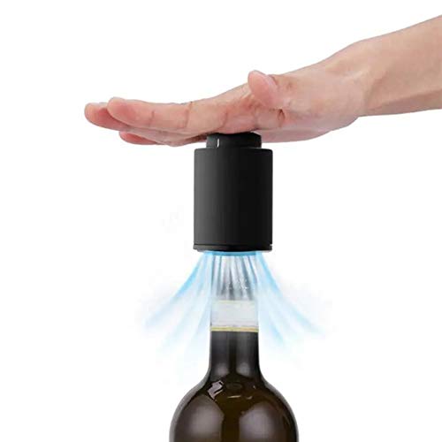 loonBonnie Tipo de Prensa Tapón de Botella evacuado al vacío de Vino Tinto Integrado Tapón de Vino de conservación de Vino Tinto con Escala de Tiempo (Negro)