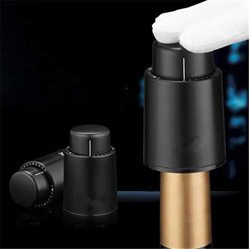 loonBonnie Tipo de Prensa Tapón de Botella evacuado al vacío de Vino Tinto Integrado Tapón de Vino de conservación de Vino Tinto con Escala de Tiempo (Negro)