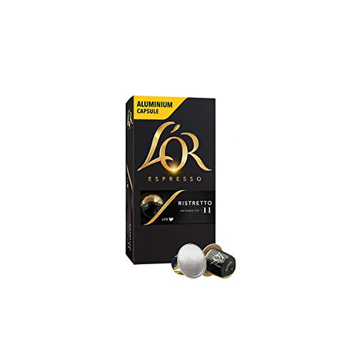 L'Or Espresso Café Ristretto Intensidad 11 - 200 cápsulas de aluminio compatibles con máquinas Nespresso (20 Paquetes de 10 cápsulas)