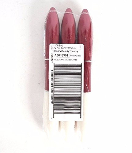 L'oreal paris - 3 x l'oréal paris double extension beauty tubes technology black mascara new