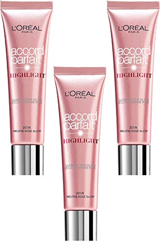L'Oréal Paris Accord Parfait Highlight iluminador líquido 201.N Eclat Neutre – PtiParis – Lote de 3