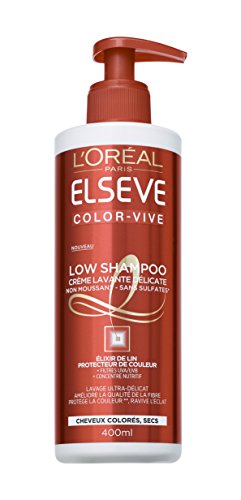 L'Oréal Paris Elsève Low Shampoo Color Vive Crème Lavante Délicate pour Cheveux Colorés 400 ml