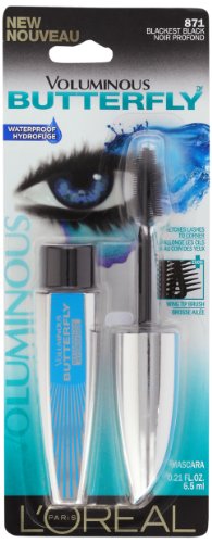 L'Oreal Paris Voluminous Butterfly Waterproof Mascara, 871 Blackest Black , 0.21 Fluid Ounce by L'Oreal Paris