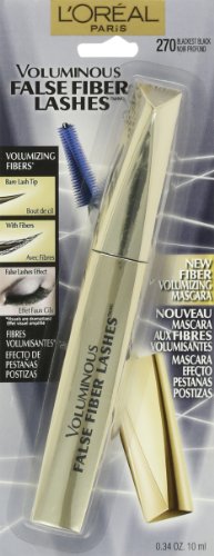 L'Oreal Paris Voluminous False Fiber Lashes Mascara, 270 Blackest Black, 0.34 Fluid Ounce by Voluminous