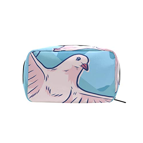 LORONA Peace Day Composition with White Dove - Bolsa de maquillaje para mujer, diseño de paloma blanca