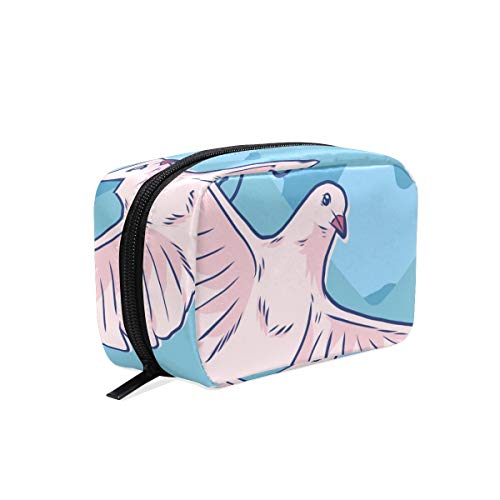 LORONA Peace Day Composition with White Dove - Bolsa de maquillaje para mujer, diseño de paloma blanca